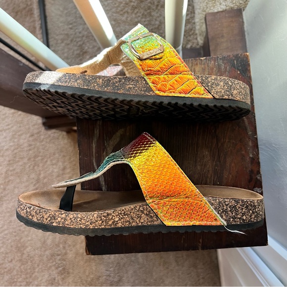 Mermain Unicorn Cork Buckle Thong Sandals ANNA 8.5 - Picture 9 of 11